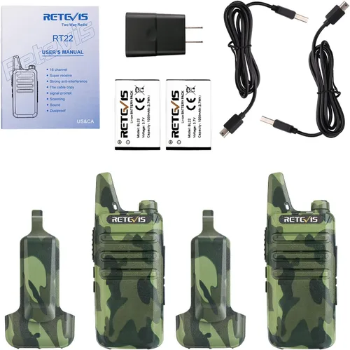 Miniatura 7 de Retevis Walkie Talkies RT22 recargable, activado por voz, alarma de emergencia, crucero al aire libre, ATV, caza, esquí, radio bidireccional de mano