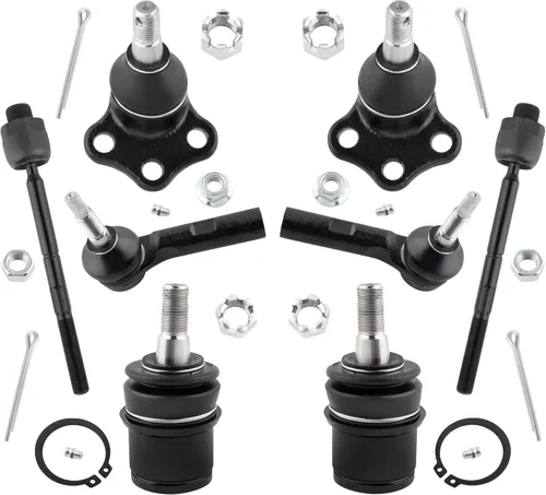 BOXI (Juego de 8) Juntas de bola delanteras superiores e inferiores para 4WD, barras de acoplamiento interiores y exteriores, kit de suspensión
