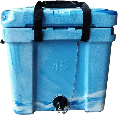 Miniatura 4 de BKC Enfriador aislado rotomoldeado de 20L/45L, enfriador de hielo de 3 días, hielera ideal para pesca, canotaje, barbacoa, camping, pincnic y otras