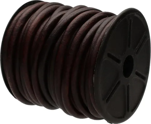 Miniatura 53 de The Beadsmith Cordón de cuero – Negro – Bobina de 0.039 in – 5 yardas/14.8 ft – Tanga de cuero indio ideal para trenzar, cuentas, collares, cordones