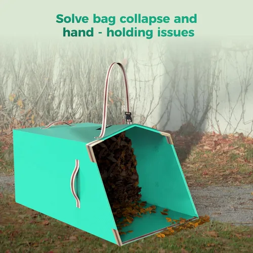 Miniatura 6 de Colector de hojas y bolsa reutilizable para basura de patio, plegable, portátil, con mango ajustable, limpieza de césped de jardín (50 galones)