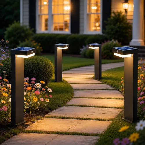 Miniatura 11 de Luces solares de sendero - Luces solares para pasarela para exteriores - Sensor PIR y dos modos de iluminación - Batería recargable que dura hasta