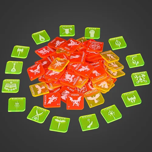 CZYY D&D Juego de fichas de juego de mesa de fantasía RPG Hero y Monster Token de 112 piezas, perfecto para Calabozos, Dragones y Pathfinder