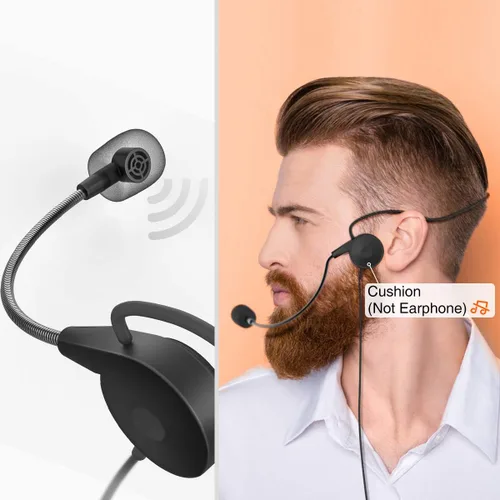 Miniatura 5 de FIFINE Micrófonos inalámbricos para computadora, sistema de micrófono inalámbrico USB para PC y Mac, sistema de auriculares UHF con receptor USB