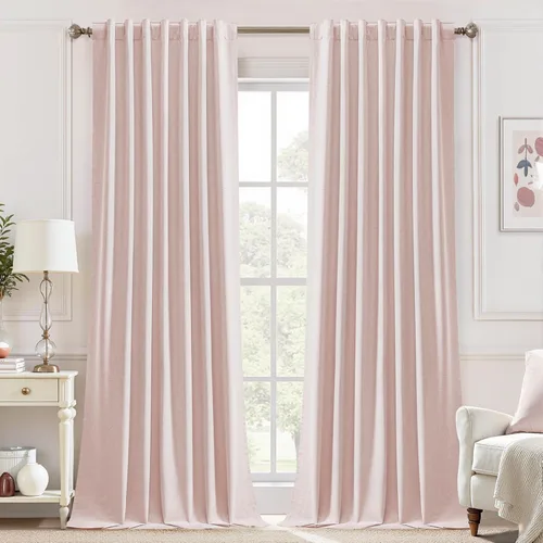 Miniatura 16 de UHITECH Cortinas opacas de 35 pulgadas de largo para sala de estar, 2 paneles, cortina opaca corta para cocina para ventanas pequeñas, cortinas