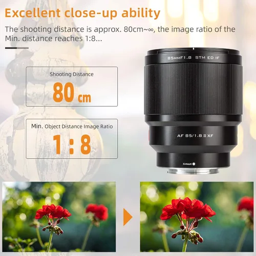 Miniatura 5 de VILTROX 3.346 in f1.8 Mark II para montura Fuji X - Lente de enfoque fijo vertical de 3.346 in para Fujifilm X-T3, X-T2, X-T30, X-T20, X-T10