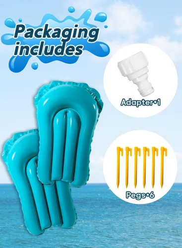 Miniatura 7 de Tobogán de agua para niños y adultos con rieles de protección inflables extragrandes y rociadores de agua de doble vía, diseño resistente y extra