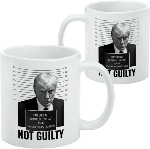 Miniatura 2 de Trump Mugshot Not Guilty - Taza de café de cerámica, tazas de regalo novedosas para café, té y bebidas calientes, 11 onzas, color blanco