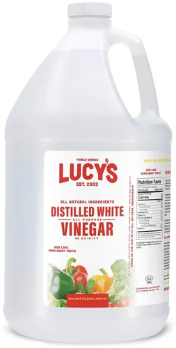 Lucy's Family Owned Vinagre blanco destilado natural, 1 galón (128 oz) - 5 % de acidez