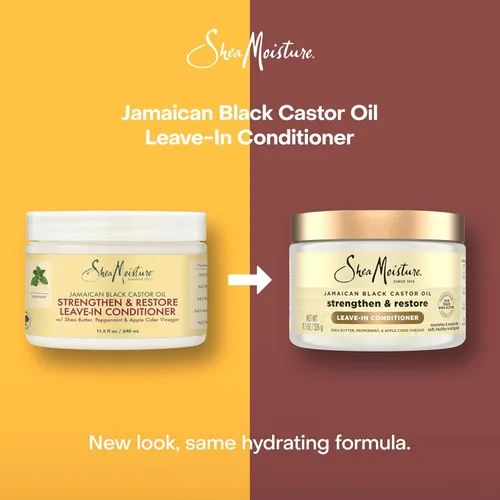 Miniatura 3 de SheaMoisture Aceite de Ricino Negro Jamaiquino, Acondicionador Fortalecedor y Restaurador Sin Enjuague, 11.5 fl oz (340 ml)