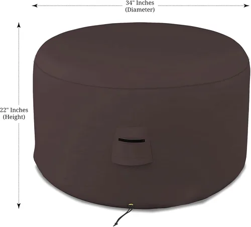 Miniatura 2 de Covers & All Funda otomana redonda, PVC de 12 onzas, impermeable, resistente a los rayos UV y a la intemperie, protector de muebles de jardín