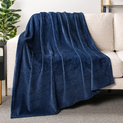 Miniatura 31 de PAVILIA - Manta de forro polar suave y sólida de color negro para sofá, mantas ligeras y mullidas y cálidas para cama, manta de franela mullida