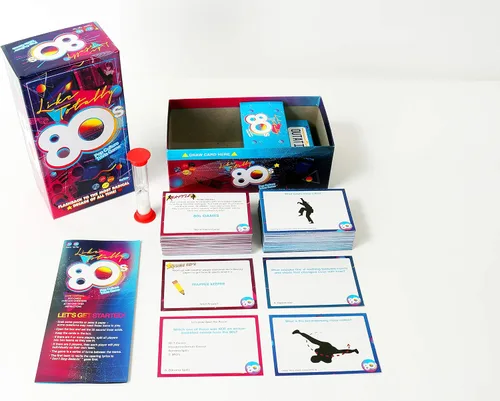 Miniatura 3 de Buffalo Games Juego de cartas de trivia de la cultura pop de los años 80 - 200 tarjetas de trivia, temporizador y guía de 30 segundos - Noche