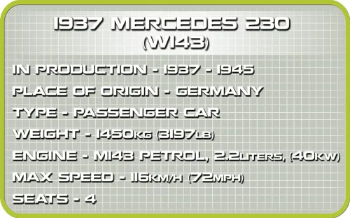 Miniatura 6 de COBI Colección Histórica 1937 Mercedes 230, Varios
