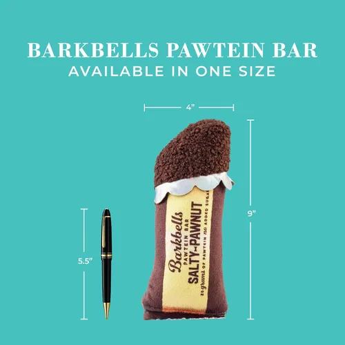 Miniatura 3 de Haute Diggity Dog Barkbells Pawtein Bar - Juguete de peluche para perros pequeños, medianos y grandes, juguetes interactivos divertidos