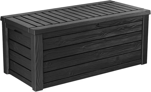 Miniatura 11 de Keter Westwood 150 - Caja de almacenamiento grande de resina de 150 galones para muebles de patio, cojines de exterior, herramientas de jardín
