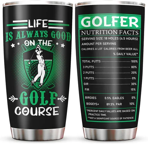 Regalos de golf para hombres y mujeres, regalo del día del padre para golfistas, vaso de acero inoxidable de 20 onzas para papá, regalo de