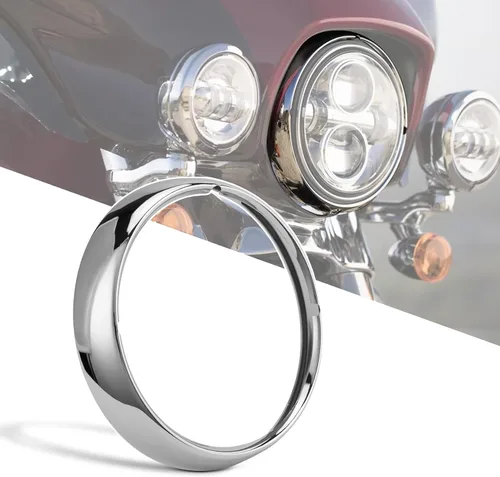 Miniatura 7 de PSLER Faro Delantero de Motocicleta de 7" Lámpara Anillo de Moldura Cubierta Conjunto de Faro Delantero Compatible con Touring Road King Electra