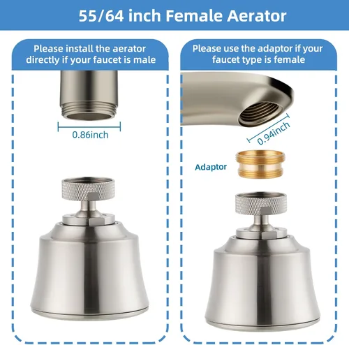 Miniatura 3 de Hygie Rinse Reemplazo de la cabeza del grifo del fregadero de cocina, accesorio rociador de 4 grifos rociadores con giro de ángulo grande, rosca