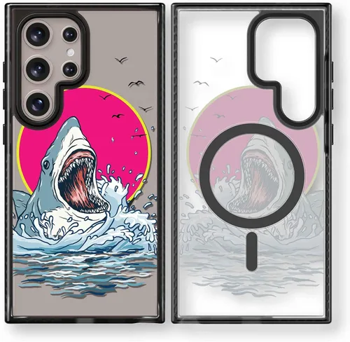 Miniatura 22 de Rosarnnah Funda compatible con Samsung Galaxy S24 Ultra, bonita estética, a la moda, divertida funda con estampado de gatito y gato, duradera a