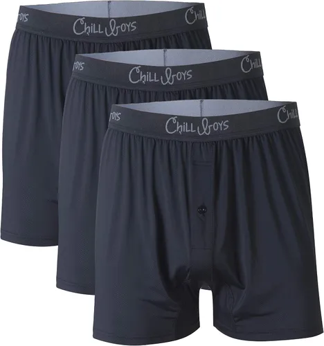 Chill Boys Performance Boxers - Paquete de 3 calzoncillos deportivos para hombre, ropa interior que absorbe la humedad. Pantalones cortos tipo bóxer