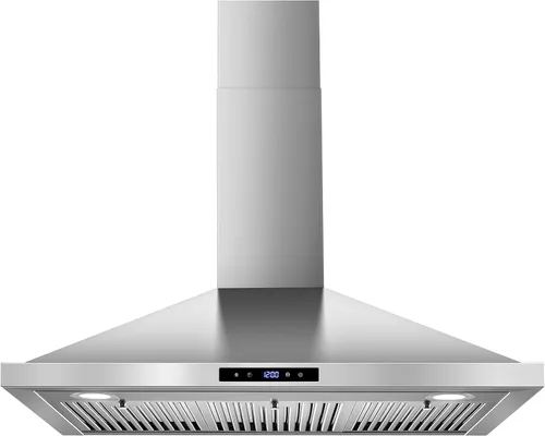 Campana Extractora Tieasy de 36 Pulgadas para Montaje en Pared, Campana de Cocina con Conducto Convertible Sin Conductos, Control Táctil, Filtros