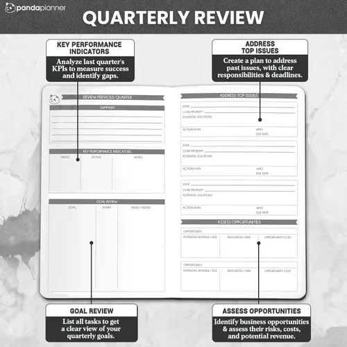 Miniatura 7 de Panda Planner - Agenda diaria sin fecha, organización de 90 días, productividad para emprendedores, objetivos establecidos, agenda semanal y mensual