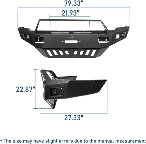 Miniatura 9 de u-Box Parachoques delantero Ram 3500 de ancho completo 2016 con placa de cabrestante y placa de deslizamiento fuerte y luces LED compatibles