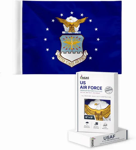 Miniatura 20 de AGAS - Bandera militar de motocicleta de la Marina de los Estados Unidos de 6 x 9 pulgadas, impresa de doble cara en poliéster de punto duradero
