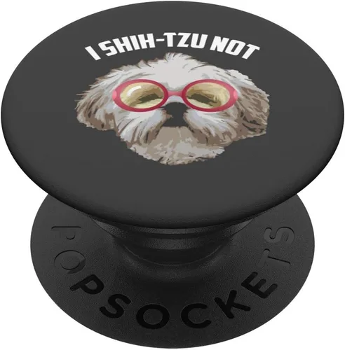 I Shih-Tzu - Regalo artístico, diseño de perros con corazones y texto en inglés "I Shih-Tzu Not Art-Cool Adorable", Negro