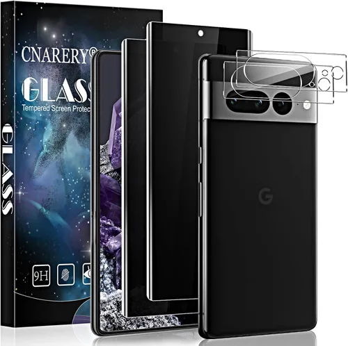 Paquete de 2 + 2 protectores de pantalla de privacidad para Google Pixel 8, antiespía, película de vidrio templado 9H curvada 3D, resistente a los