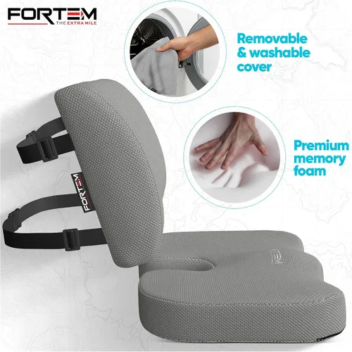 Miniatura 3 de FORTEM Cojín para Asiento, Cojín para Silla de Oficina, Almohada de Apoyo Lumbar para Silla de Oficina, Cojín de Espuma Viscoelástica para Alivio