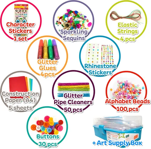 Miniatura 3 de Olly Kids Biblioteca de kits de manualidades en una caja organizadora de plástico para manualidades, suministros de arte y manualidades para niños