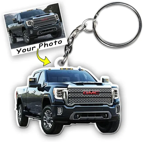 Llavero acrílico personalizado con foto personalizada para amantes de la camioneta, accesorios de regalo para chicos de camioneta (acrílico)