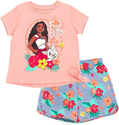 Miniatura 9 de Conjunto de camiseta floral y pantalones cortos de sarga Disney para bebés hasta niños grandes, tallas de 12 meses a 14-16