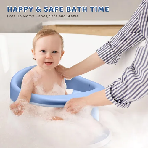 Miniatura 3 de Asiento de baño para bebé, asiento de bañera para niños pequeños de 6 a 12 a 24 meses, artículos esenciales de baño para bebés, gran regalo de ducha