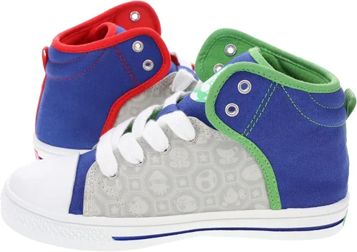 Miniatura 2 de SUPER MARIO Brothers Mario, Luigi, Nintendo - Zapatos deportivos de caña alta y con cordones para niños pequeños, talla 7 a 12
