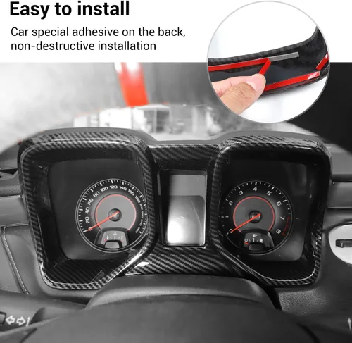 Miniatura 6 de Panel de ajuste de fibra de carbono para tablero, bisel de marco de tablero para Chevrolet Chevy Camaro 2010-2015