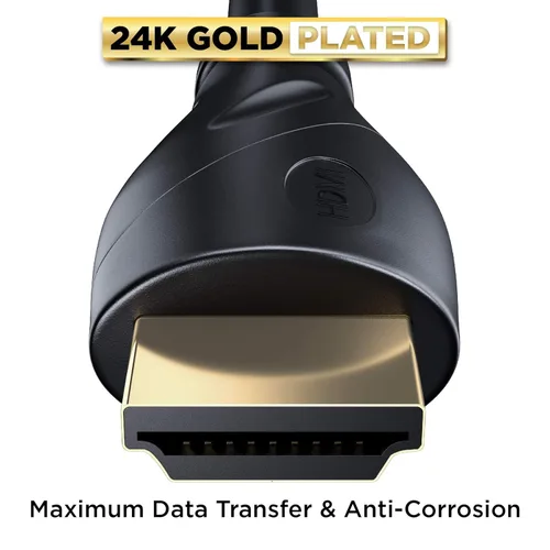 Miniatura 4 de Cable HDMI de 6 pies chapado en oro de ultra alta velocidad 4K @ 60Hz, Ultra HD, 1080P y ARC compatible con laptop, PC de juegos, monitor, PS5, PS4