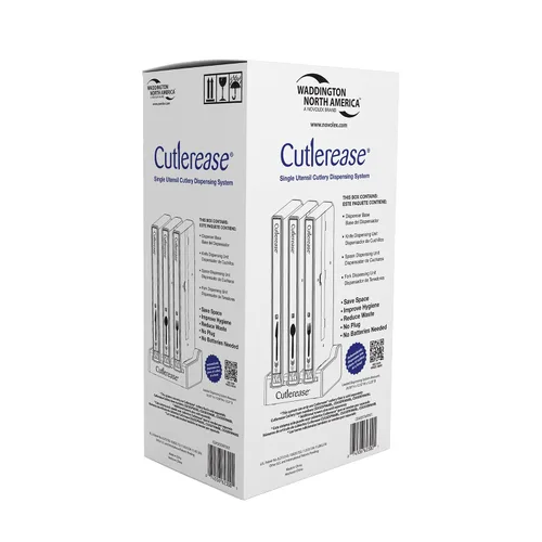 Miniatura 5 de WNA Cutlerease® Starter Pack - Dispensador higiénico de cubiertos - Tenedor, cuchillo, cuchara gris grande