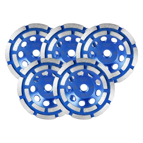 Miniatura 13 de SALI 2 piezas ruedas de esmerilado de concreto de 7 pulgadas, 20 segmentos de diamante Turbo, eje 5/8-11, rueda de esmerilado de diamante apta