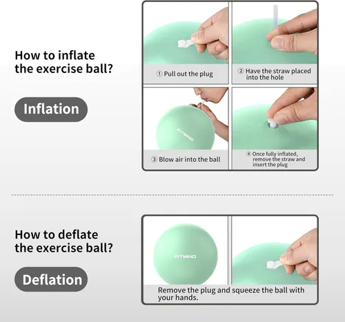 Miniatura 5 de FITMIND_Pelota de Pilates de 10 Pulgadas Antiestrés y Antideslizante Mini Bola de Yoga para Fitness, Entrenamiento del Núcleo, Terapia Física, Verde