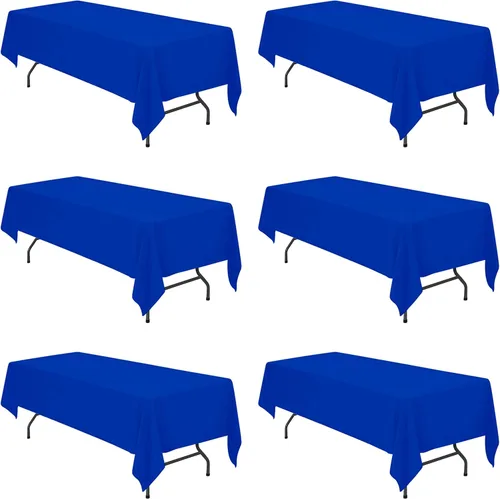 Miniatura 57 de BRILLMAX 6 Pack de Manteles Azul Marino para Mesas Rectangulares de 8 Pies 90 x 156 Pulgadas - 8 pies Mantel Rectangular a Granel de Lino
