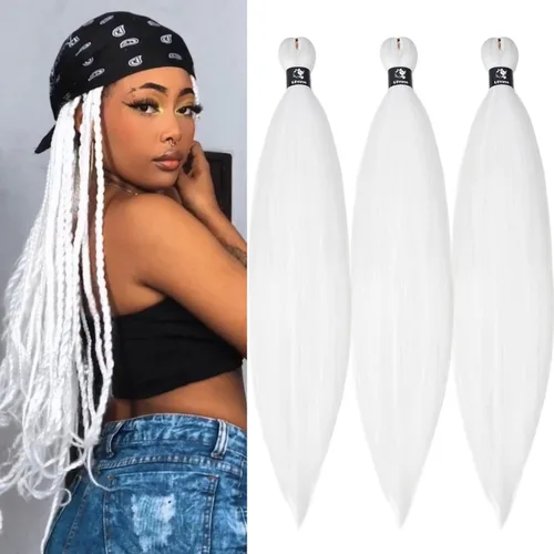 Miniatura 75 de pelo trenzado preestirado marrón, pelo trenzado Kanekalo, pelo trenzado preestirado de 26 pulgadas, 6 paquetes plegados, textura Yaki, extensiones