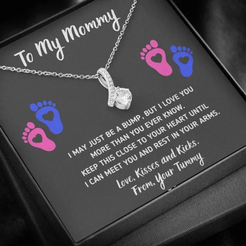Miniatura 22 de Collar de joyería de pies de bebé, regalos para mamá por primera vez, collar para mamá a mi mamá, regalos para mujeres embarazadas, mamá futura ser