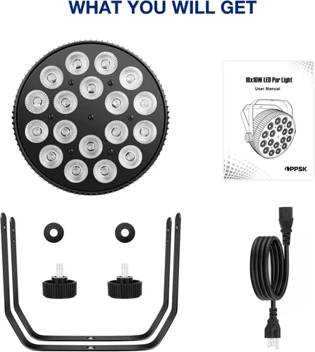 Miniatura 8 de Luz LED para escenario, 18 x 10 W, RGBWA+UV 6 en 1, efecto de lavado/estroboscópico con carcasa de aleación de aluminio por DMX Control Uplighting