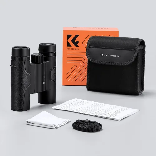 Miniatura 8 de K&F Concept Prismáticos compactos de 10 x 25 para niños y adultos, con prisma BAK4, lente FMC, impermeable IP65 y correa para el cuello