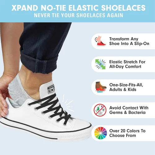 Miniatura 2 de Xpand Sistema de cordones sin ataduras con cordones elásticos, talla única para todos los zapatos de adultos y niños