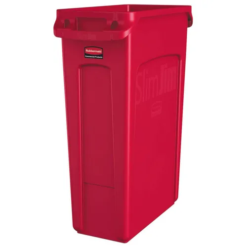 Miniatura 11 de Rubbermaid Commercial Products Slim Jim - Bote de basura con canales de ventilación, 23 galones, azul, para cocina, oficina, espacio de trabajo