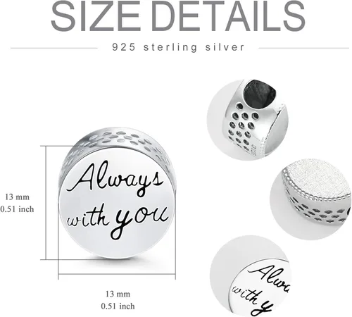 Miniatura 3 de PEIMKO Pulsera de serpiente de plata de ley personalizada con foto personalizada y forma redonda